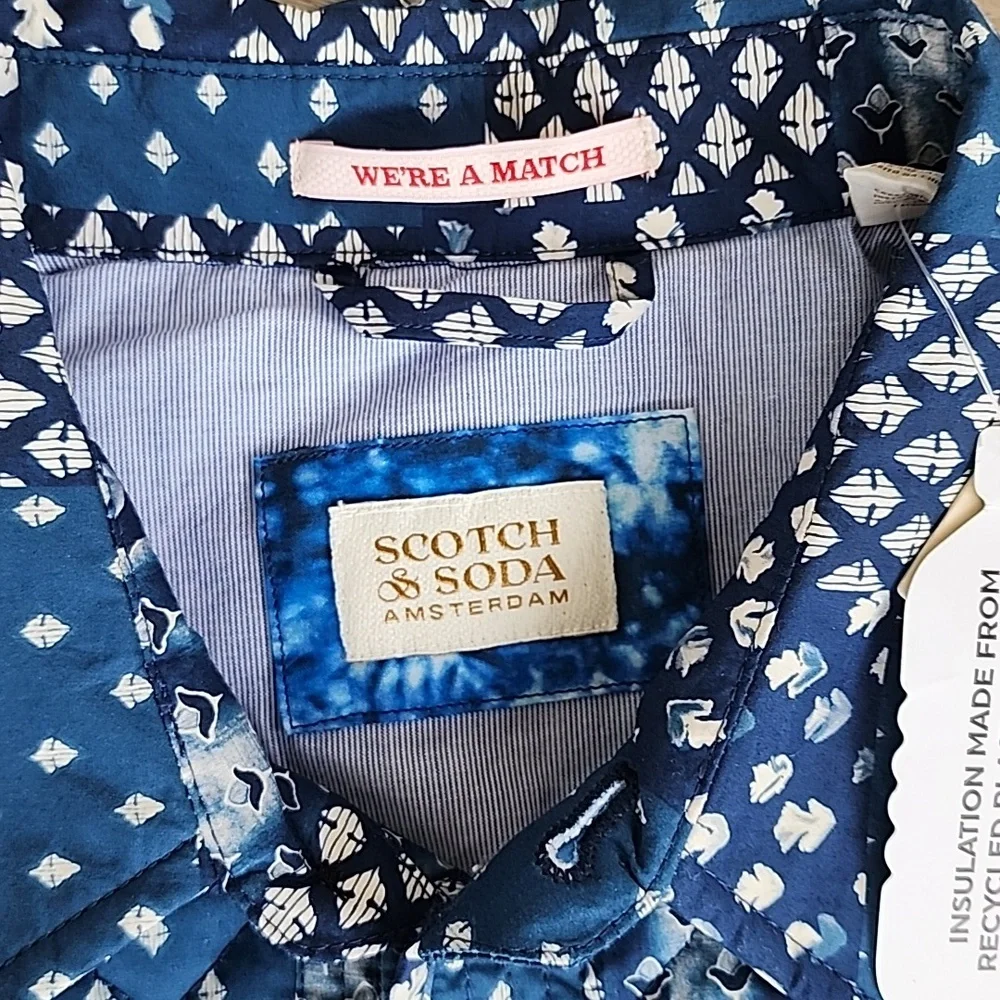 Scotch & Soda Printed QuiltedOvershirt in Blue for Men size small - Picture 5 of 11